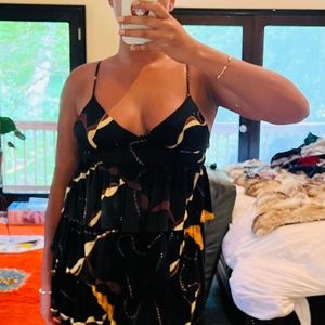 Super sexy itty bitty black mini dress Nieves Lavi Size 4-6